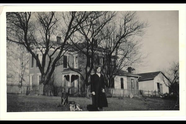 Frantz Farmhouse ca 1920, Edith Miller Pictured